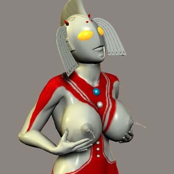 1girl 3d breasts female_focus lactation lowres solo tsuburaya_productions mother_of_ultra ultra_series what