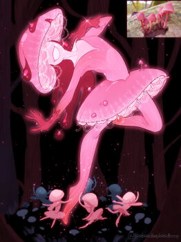 Rule 34 | 6+girls, absurdres, ballerina, ballet, beebeedibapbeediboop, blood, dancing, dress, fairy ring, forest, funguary, grin, highres, lace, lace-trimmed skirt, lace trim, liquid hair, mini person, minigirl, monster girl, multiple girls, mushroom, nature, object and personification, original, pantyhose, personification, skirt, smile, striped clothes, striped pantyhose, tree, tutu, vertical-striped clothes, vertical-striped pantyhose