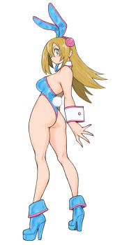absurdres ankle_boots ass blonde_hair boots breasts dark_magician_girl high_heel_boots high_heels highres platform_heels playboy_bunny thighs toshinoshin yu-gi-oh! yu-gi-oh!_duel_monsters