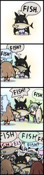 6+girls absurdres almond_eye_(umamusume) animal animal_ears black_hair black_shirt blue_eyes blue_hair blue_overalls brown_hair buruma character_request check_character cheval_grand_(umamusume) chibi commentary ear_covers english_commentary english_text fish grey_hair highres holding holding_animal holding_fish horse_ears horse_girl horse_tail jacket long_sleeves manhattan_cafe_(umamusume) manhattan_cafe_holding_a_fish_(meme) meme multicolored_hair multiple_girls oguri_cap_(umamusume) overalls purple_eyes purple_shirt purple_skirt red_buruma red_jacket red_shoes school_uniform seeking_the_pearl_(umamusume) seiun_sky_(umamusume) shirt shoes short_sleeves skirt tail terkmc tracen_school_uniform tuna two-tone_hair umamusume yellow_eyes