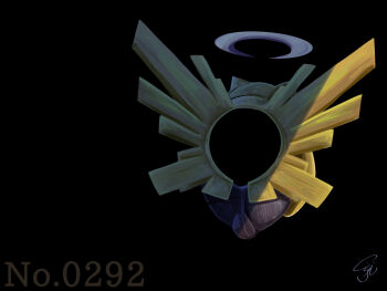 animal_focus artist_name black_background bug dark eji_(eji07447362) facing_away floating from_behind full_body gen_3_pokemon halo highres hole nintendo no_humans pokedex_number pokemon pokemon_(creature) shedinja signature simple_background solo white_halo