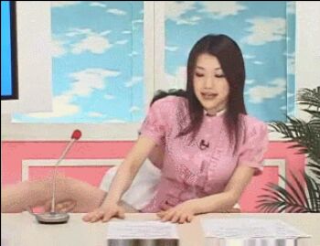 1boy 1girl adjusting_hair animated animated_gif asian bare_legs black_footwear black_hair bottomless breasts censored clothed_sex desk free_use girl_on_top hetero high_heels indoors long_hair lowres medium_breasts microphone mizushima_azumi mosaic_censoring multitasking news news_reader newscaster photo_(medium) pubic_hair public_indecency rct-247 reading rocket_(av) screen sex shirt shoes spread_legs straddling upright_straddle vaginal zenra