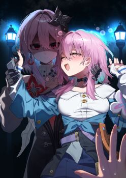 2girls blush evernight_(honkai:_star_rail) highres honkai:_star_rail honkai_(series) march_7th_(honkai:_star_rail) multiple_girls pinponpaaru tagme