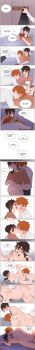 2boys absurdres blush breast_sucking breastfeeding cowgirl_position cuntboy english_text genshin_impact heavy_breathing highres implied_fellatio jewelry leg_raise male_pregnancy moaning multiple_boys neptu on_bed oral pregnant ring spread_legs straddling tartaglia_(genshin_impact) thrust_lines wedding_ring wedding_rings zhongli_(genshin_impact)