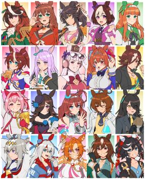 6+girls agnes_tachyon_(tach-nology)_(umamusume) agnes_tachyon_(umamusume) ahoge animal_ears ascot black_gloves black_hair bow bowtie breasts brown_hair clenched_hand clenched_hands coat commentary daiwa_scarlet_(peak_blue)_(umamusume) daiwa_scarlet_(umamusume) ear_covers english_commentary epaulettes eyewear_on_head fingerless_gloves gloves gold_ship_(red_strife)_(umamusume) gold_ship_(umamusume) green_eyes grin hair_ornament haru_urara_(bestest_prize)_(umamusume) haru_urara_(umamusume) hat highres horse_ears horse_girl jewelry katsuragi_ace_(dragon_rising_to_the_top)_(umamusume) katsuragi_ace_(umamusume) large_breasts long_hair manhattan_cafe_(creeping_black)_(umamusume) manhattan_cafe_(umamusume) maruzensky_(formula_r)_(umamusume) maruzensky_(umamusume) mejiro_mcqueen_(frontline_elegance)_(umamusume) mejiro_mcqueen_(umamusume) mihono_bourbon_(mb-19890425)_(umamusume) mihono_bourbon_(umamusume) multicolored_hair multiple_girls narita_brian_(maverick)_(umamusume) narita_brian_(umamusume) necklace necktie oguri_cap_(starlight_beat)_(umamusume) oguri_cap_(umamusume) one_eye_closed orange_hair pink_hair ponytail purple_hair radiostarkiller rice_shower_(rosy_dreams)_(umamusume) rice_shower_(umamusume) short_sleeves silence_suzuka_(innocent_silence)_(umamusume) silence_suzuka_(umamusume) single_epaulette sirius_symboli_(feroce)_(umamusume) sirius_symboli_(umamusume) smile special_week_(special_dreamer)_(umamusume) special_week_(umamusume) sunglasses symboli_rudolf_(emperor&#039;s_path)_(umamusume) symboli_rudolf_(umamusume) t.m._opera_o_(o_sole_suo!)_(umamusume) t.m._opera_o_(umamusume) tamamo_cross_(umamusume) tamamo_cross_(with_lightning_speed)_(umamusume) tiara tilted_headwear tokai_teio_(peak_joy)_(umamusume) tokai_teio_(umamusume) trophy umamusume upper_body vodka_(umamusume) vodka_(wild_top_gear)_(umamusume) white_hair
