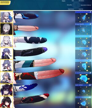 6+futa absurdres artist_name bronya_zaychik bronya_zaychik_(herrscher_of_reason) bronya_zaychik_(silverwing:_n-ex) character_name chart comparison earrings fu_hua fu_hua_(azure_empyrea) futanari gigantic_penis herrscher_of_sentience highres honkai_(series) honkai_impact_3rd huge_penis jewelry kushishekku large_penis long_image looking_at_viewer multiple_futa penis penis_chart penis_comparison penis_sheath penis_size_comparison penis_size_difference precum seele_(alter_ego) seele_vollerei seele_vollerei_(starchasm_nyx) statistics testicles uncensored veins veiny_penis
