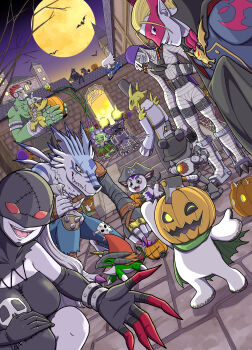 Rule 34 | absurdres, agumon, animal mask, axe, bakemon, betamon, blossomon, blossomon (cosplay), boltmon, cat mask, cerberumon, cerberumon (cosplay), cosplay, costume, digimon, digimon (creature), gaomon, gomamon, gottsumon, halloween, halloween costume, hat, highres, labramon, ladydevimon, looking at viewer, machgaogamon, machgaogamon (cosplay), mask, mermaimon, mermaimon (cosplay), mugendramon, mugendramon (cosplay), mummymon, narome and levy, nun, one eye closed, palmon, pirate hat, poyomon, pumpmon, renamon, sistermon noir, sistermon noir (awaken), skullgreymon, skullgreymon (cosplay), smile, tailmon, taomon, taomon (cosplay), vamdemon, volcamon, volcamon (cosplay), waruseadramon, waruseadramon (cosplay), weregarurumon, wink