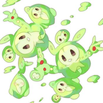 Rule 34 | 10s, :d, brown eyes, creature, diamond mouth, duosion, evolutionary line, full body, gen 5 pokemon, nayuta (artist), nayuta (scarlet-noize), nintendo, no humans, open mouth, pokemon, pokemon (creature), pokemon bw, reuniclus, simple background, smile, solosis, white background