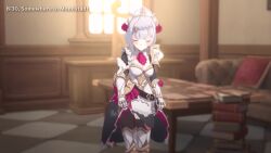 1boy 1futa 3d aether_(genshin_impact) anal animated ascot black_pantyhose blonde_hair braid cum ejaculating_while_penetrated ejaculation fellatio flower futa_with_male futanari gauntlets genshin_impact grey_hair headdress highres lying male_penetrated noelle_(genshin_impact) on_back oral pantyhose pantyhose_cutout pastapaprika penis rose sex sound tagme testicles vambraces video yellow_eyes