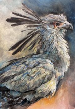 Rule 34 | animal, animal focus, bird, commentary request, highres, no humans, original, painting (medium), takahashi shion, traditional media, watercolor (medium)