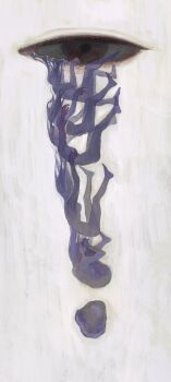 1girl 1other afterimage alternate_body_fluid aqua_sclera arms_up barefoot black_eyes colored_sclera colored_skin completely_nude covered_face falling fetal_position from_side giant highres long_hair looking_at_viewer miaoyunyun mini_person minigirl multiple_views nude original outstretched_arms purple_skin sad sequential simple_background size_difference symbolism tears white_background