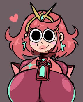 1girl breasts earrings female_focus highres huge_breasts jewelry lemonadepikachu lipstick makeup pyra_(xenoblade) red_hair short_hair solo xenoblade_chronicles_(series) xenoblade_chronicles_2