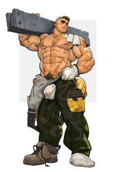 Rule 34 | 1boy, abs, bara, biceps, black eyes, brown hair, brown shoes, bulge, carrying over shoulder, collarbone, commentary request, construction worker, eyebrow cut, facial hair, full body, gloves, green pants, groin, hard hat, helmet, highres, large bulge, large pectorals, male focus, male pubic hair, muscular, muscular arms, muscular male, navel, nipples, original, pants, pectorals, pocket, precum, precum through clothes, pubic hair, pubic hair peek, scar, scar on face, scar on mouth, scar on stomach, shiny skin, shoes, simple background, single shoe, socks, solo, stubble, sweat, thick eyebrows, thick neck, topless male, towel, towel on one shoulder, untied shoelaces, unworn headwear, unworn helmet, white background, white gloves, white socks, xian miao