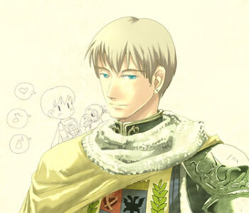 Rule 34 | 1boy, armor, blue eyes, cape, closed mouth, commentary request, dated commentary, emblem, grey background, grey hair, heart, knight (ragnarok online), looking at viewer, lowres, male focus, musical note, oomojiya, pauldrons, peco peco, ragnarok online, short hair, shoulder armor, simple background, smile, solo, spoken heart, spoken musical note, upper body, yellow cape