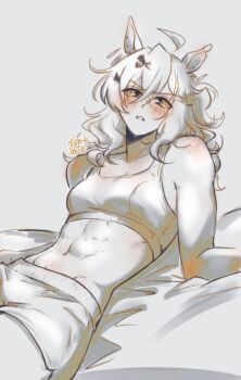 1girl abs absurdres animal_ears calamity_brezze highres jungle_pocket_(umamusume) sports_bra tagme umamusume