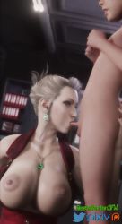 1boy 1girl 3d animated blonde_hair breasts capcom earrings final_fantasy final_fantasy_vii height_difference hetero jewelry mature_female nude oral penis rastafariansfm scarlet_(ff7) shota size_difference small_penis standing tagme video