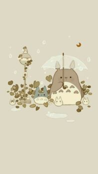 artist_request black_eyes closed_mouth creature creature_focus crescent_moon expressionless grey_background highres holding holding_umbrella lamppost leaf looking_ahead moon no_humans overgrown rain simple_background solid_circle_eyes source_request third-party_source tonari_no_totoro totoro transparent transparent_umbrella umbrella