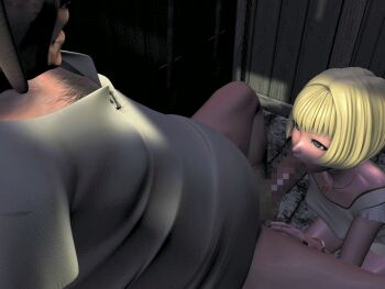 Rule 34 | 3d, animated, animated gif, blonde hair, bob cut, censored, fat, fat man, fellatio, monsters of the sea, monsters of the sea 1, oral, penis, qvga, short hair, skirt, yoshino momiji
