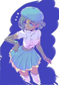 1girl beret ciel_soleil dark-skinned_female dark_skin female_focus hat iesupa rwby skirt solo watch