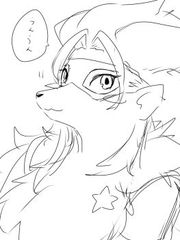 digimon digimon_(creature) looking_at_viewer mask mkz_dg pointy_ears star_(symbol) wolvermon