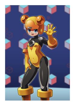 1girl bodysuit girl_netnavi helmet highres leotard mega_man_(series) mega_man_battle_network
