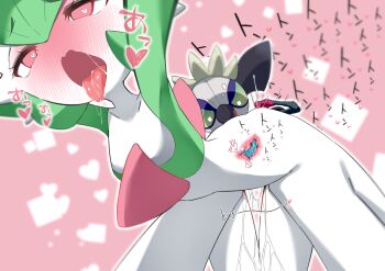 1girl animal armpits arms_up bent_over bestiality blurry blush bob_cut bright_pupils collarbone colored_skin cowboy_shot depth_of_field drooling female_focus fingering flat_chest full-face_blush gardevoir gen_3_pokemon grafaiai green_eyes green_hair green_skin half-closed_eyes heart heart-shaped_pupils highres japanese_text leaning_forward licking_lips m3_(gardevoir_m3) moaning monkey multicolored_skin nintendo open_mouth outline outstretched_arms pink_background pink_eyes pokemon pokemon_(creature) pussy_juice raised_eyebrows saliva short_hair solo_focus spoken_heart standing symbol-shaped_pupils thigh_gap thighs tongue tongue_out translation_request two-tone_skin vaginal white_outline white_pupils white_skin x-ray