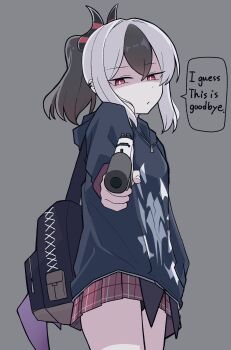 absurdres artist_request blue_archive dialogue_box gun highres kayoko_(blue_archive) panties skirt source_request tagme underwear weapon