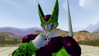 animated cell_(dragon_ball) cell_games crossover deadpool deadpool_(series) dragon_ball dragonball_z fighting marvel perfect_cell sound tagme teamfourstar video
