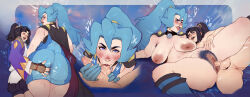 :&gt;= armpit_hair ass black_hair blue_eyes blue_hair blush bodysuit boots breasts cape clair_(pokemon) fellatio femboy femboy_on_female fingering fingering_through_clothes gloves groping_ass gym_leader heart heart_eyes hearts_in_eyes highres japanese_clothes large_areolae large_breasts large_nipples large_pussy leg_up mature_female mori_ranmaru mori_ranmaru_(sengoku_musou) multiple_views nintendo older_female_and_younger_male oral penis pokemon pokemon_conquest pokemon_hgss ponytail precum pubic_hair purple_hair pussy pussy_juice ranmaru_mori red_panda_waifu saliva sengoku_musou sex sex_from_behind size_difference testicle_sucking testicles through_clothes vaginal
