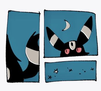 Rule 34 | black fur, black tail, colored sclera, crescent moon, gen 2 pokemon, moon, nintendo, no humans, pokemon, pokemon (creature), pokemon focus, red sclera, sketch, star (sky), umbreon, zugvogel 0525