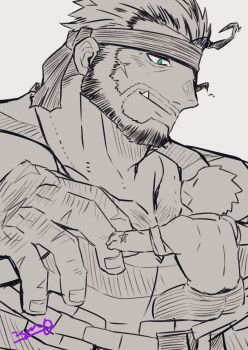 Rule 34 | 2boys, :d, balor (housamo), bara, beard, blue eyes, chain, chest hair, connected beard, deformed, facial hair, fang, flaming eye, full beard, giant, giant male, hairy, hand hair, headband over one eye, highres, igarashi (igarashi ta), large hands, male focus, mature male, multiple boys, muscular, muscular male, open mouth, pectoral cleavage, pectorals, protagonist 3 (housamo), smile, solid oval eyes, spot color, thick beard, tokyo houkago summoners, upper body, yaoi