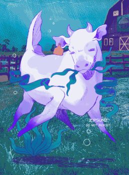 air_bubble animated animated_gif artist_name barn bubble commentary english_commentary fence highres no_humans omori photo_background seacow_(omori) seaweed watermark zipsunz