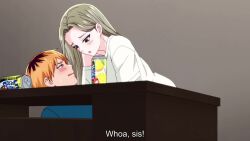 1girl 2boys alcohol anastasia_(hitozuma_no_kuchibiru_wa_kan_chuuhai_no_aji_ga_shite) animated anime_screenshot ass beer beer_can black_hair blonde_hair blue_eyes blue_shirt blush breast_sucking breasts brother_and_sister can cheating_(relationship) closed_eyes clothed_sex clothes_lift collarbone covered_erect_nipples cowgirl_position drink_can drunk earrings face_to_breasts girl_on_top grabbing_another&#039;s_breast grey_hair groping hair_over_eyes hand_on_another&#039;s_head highres hitozuma_no_kuchibiru_wa_kan_chuuhai_no_aji_ga_shite jewelry large_breasts multicolored_hair multiple_boys nipples no_panties ring sex shirt shirt_lift siblings sisterly_netorare sound straddling stud_earrings subtitled tagme tongue tongue_out tsuyoshi_(hitozuma_no_kuchibiru_wa_kan_chuuhai_no_aji_ga_shite) video wedding_ring white_shirt