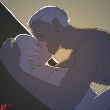 ashe_ubert dedue_molinaro fire_emblem fire_emblem:_three_houses highres kiss nebulousvega nintendo nude source_request tagme yaoi