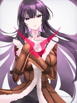 1girl black_hair breasts code_geass code_geass:_dakkan_no_roze large_breasts long_hair purple_eyes sumeragi_sakuya