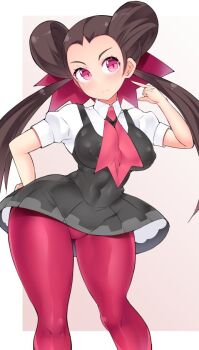 1girl hisui_(stapspats) nintendo pokemon pokemon_rse roxanne_(pokemon) see-through_clothes simple_background solo twintails white_background