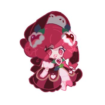 1girl bonnet bow brooch chibi cookie_run cookie_run:_kingdom dress eyelashes frilled_dress frills fur-trimmed_sleeves fur_trim gloves hair_between_eyes hair_bow hair_ornament happy hat hat_bow heart heart_brooch heart_hair_ornament heart_print holding holding_weapon jewelry layered_dress leaf leaf_hair_ornament looking_at_viewer medium_hair mycookie pink_eyes pink_gloves pink_hair print_dress puffy_short_sleeves puffy_sleeves red_bonnet red_bow red_dress reed shoes short_sleeves simple_background solo standing striped_clothes striped_dress tareme vertical-striped_clothes vertical-striped_dress wavy_hair weapon white_background white_dress white_shoes