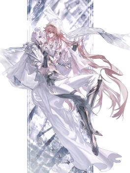 2boys absurdres alternate_costume ancient_greek_clothes antenna_hair arm_tattoo armlet armored_boots blonde_hair blue_eyes boots braid cape chest_tattoo chinese_commentary chiton clawed_gauntlets commentary_request earrings facial_tattoo gold_earrings gold_necklace gold_vambraces gradient_hair greco-roman_clothes hand_in_another's_hair hand_on_another's_face highres holding_another's_wrist honkai:_star_rail honkai_(series) huuuhjjj jewelry male_focus medium_hair multicolored_hair multiple_boys mydei_(honkai:_star_rail) necklace pants parted_bangs phainon_(honkai:_star_rail) red_hair red_tattoo short_hair side_braid tattoo veil watermark weibo_watermark white_cape white_hair white_pants white_veil yaoi yellow_eyes