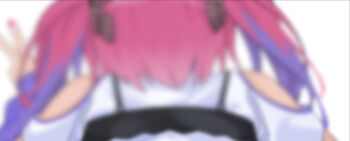 1girl black_bra bra bra_over_clothes commentary english_commentary from_behind gurumie highres hololive hololive_dev_is kikirara_vivi kikirara_vivi_(1st_costume) long_hair multicolored_hair pink_hair purple_hair shirt solo thumbnail_collage twintails two-tone_hair underwear v virtual_youtuber white_shirt