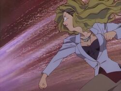 1boy 2girls angry animated anime_screenshot black_hair blonde_hair bouncing_breasts bra breast_focus breasts brown_eyes business_suit center_opening city cleavage compilation covered_erect_nipples earrings formal_clothes golden_boy halterneck hug huge_filesize indoors jewelry large_breasts lipstick makeup medium_breasts midriff multiple_girls nail_polish navel nipples onna_shachou orange_bra outdoors pale_skin punching screaming shain_b short_hair sideboob slapping sound stomach suit sunglasses tagme tank_top underwear video wavy_hair