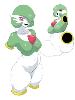 1girl blush bob_cut breasts bright_pupils collarbone colored_skin completely_nude female_focus gardevoir gen_3_pokemon green_hair green_skin hair_over_one_eye large_breasts looking_at_viewer mature_female medium_breasts multicolored_skin multiple_views narazu89 navel nintendo no_nipples no_pussy nose_blush nude one_eye_covered open_mouth pokemon pokemon_(creature) portal_(object) red_eyes restrained shiny_skin short_hair simple_background smile spread_legs stomach sweat thick_thighs thighs two-tone_skin white_background white_pupils white_skin wide_hips