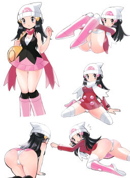 1girl dawn_(pokemon) miniskirt panties pokemon pokemon_dppt sawarabi_(sawarabi725) simple_background skirt underwear white_background white_panties