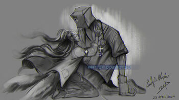 Rule 34 | coat, digimon, faust (guilty gear), gloves, guilty gear, long hair, looking at another, mask, ofanimon