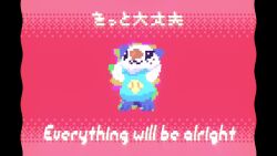 :3 a_hat_in_time afterimage animal_focus animated audible_music black_eyes closed_mouth dancing english_text freckles full_body gen_5_pokemon half-closed_eyes highres japanese_text mixed-language_text nintendo no_humans no_one's_around_to_help_(meme) oshawott pillarboxed pixel_art pokemon pokemon_(creature) red_background seashell shell simple_background smile solo sound standing tagme translation_request video wisgarus