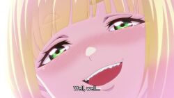 1boy 1girl animated anime_screenshot ass black_hair blonde_hair blue_eyes blush breasts camisole closed_eyes girl_on_top hairband highres imagining licking mato_seihei_no_slave medium_breasts open_clothes open_mouth open_shirt panties pink_panties shirt short_hair sidelocks sound striped_clothes striped_panties subtitled suruga_shushu tagme tongue tongue_out underwear video wakura_yuuki white_camisole white_panties white_shirt