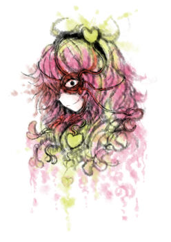 1girl 2b-ge alternate_hair_length alternate_hairstyle chinese_commentary heart highres komeiji_satori long_hair one-hour_drawing_challenge pink_hair solo third_eye touhou white_background