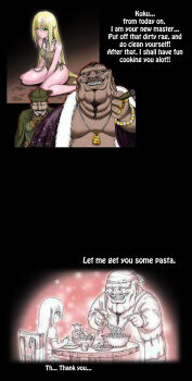 blonde_hair chain elf loli long_hair master pointy_ears slave