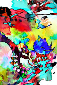 Rule 34 | 1girl, abstract, arrow print, colorful, commentary request, kaigen 1025, kijin seija, solo, tagme, touhou