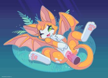 1girl blinking clitoris closed_eyes cum cum_in_pussy cum_inflation disembodied_penis dust:_an_elysian_tail ejaculation erection eyelashes facial_mark fidget_(dust:_an_elysian_tail) fur_trim grass green_eyes hand_on_own_chest happy happy_sex inflation kemocamotli legs_up looking_down lying nimbat nude one_eye_closed open_mouth orange_hair orgasm pawpads penis pixel_art pointy_ears pussy pussy_juice sex smile spread_legs vaginal