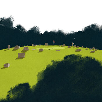 commentary_request day golf golf_course grass grave highres iida_kento no_humans original outdoors scenery